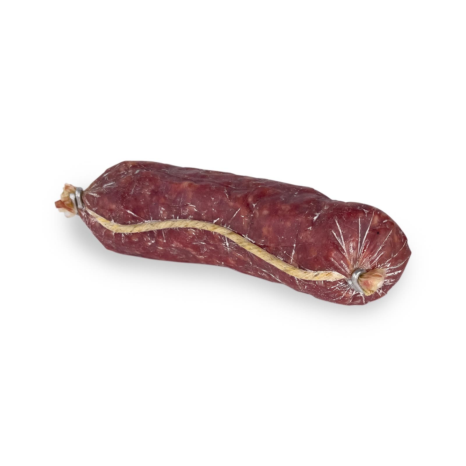Garlic Salami is a traditional medium-ground artisan salami flavored with garlic, stuffed into natural pork casing, tied by hand and seasoned naturally.