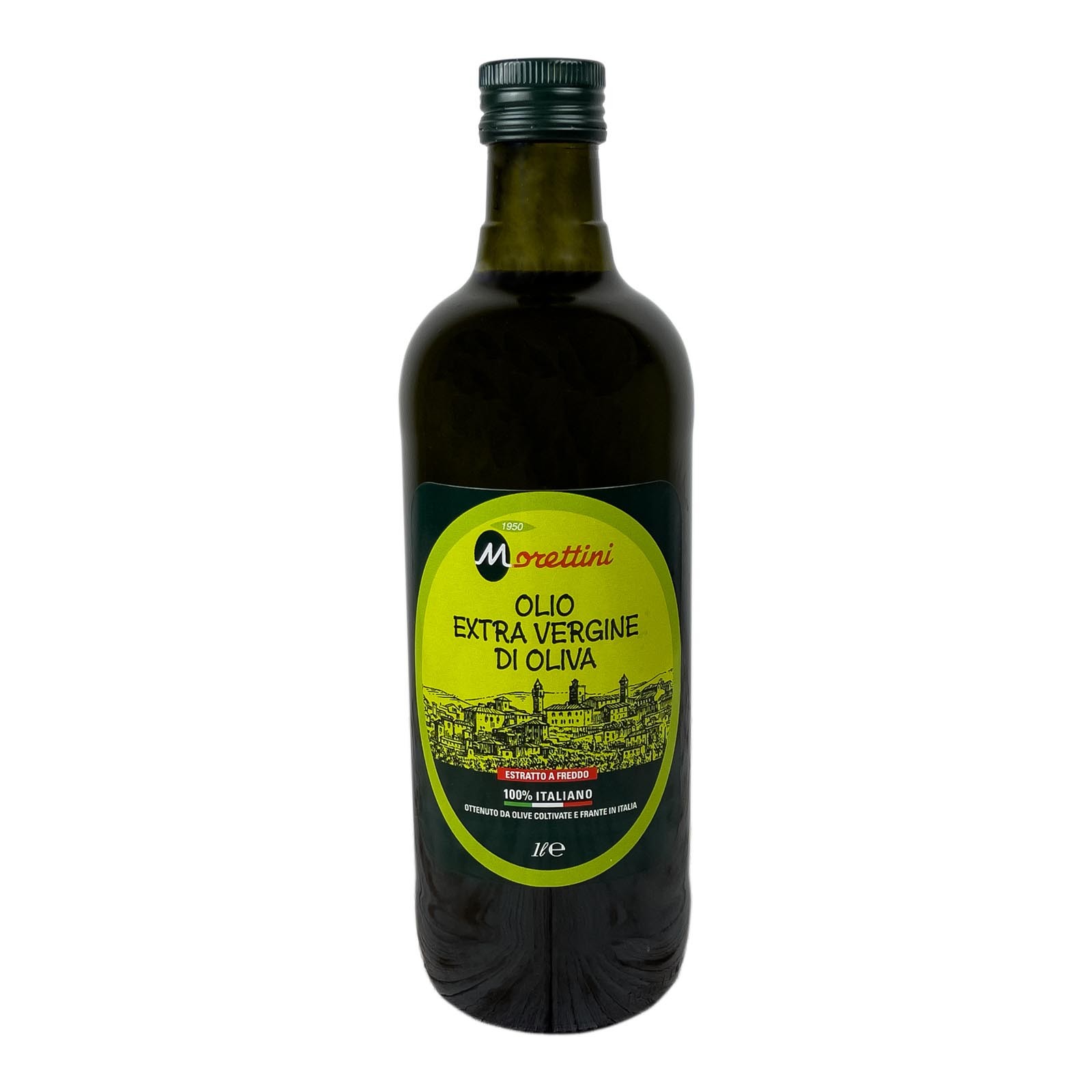 “Morettini 100% Italiano”, extra virgin olive oil, produced from a skilful blend of the best extra virgin oils of central Italy - Year of production 2021/2022.