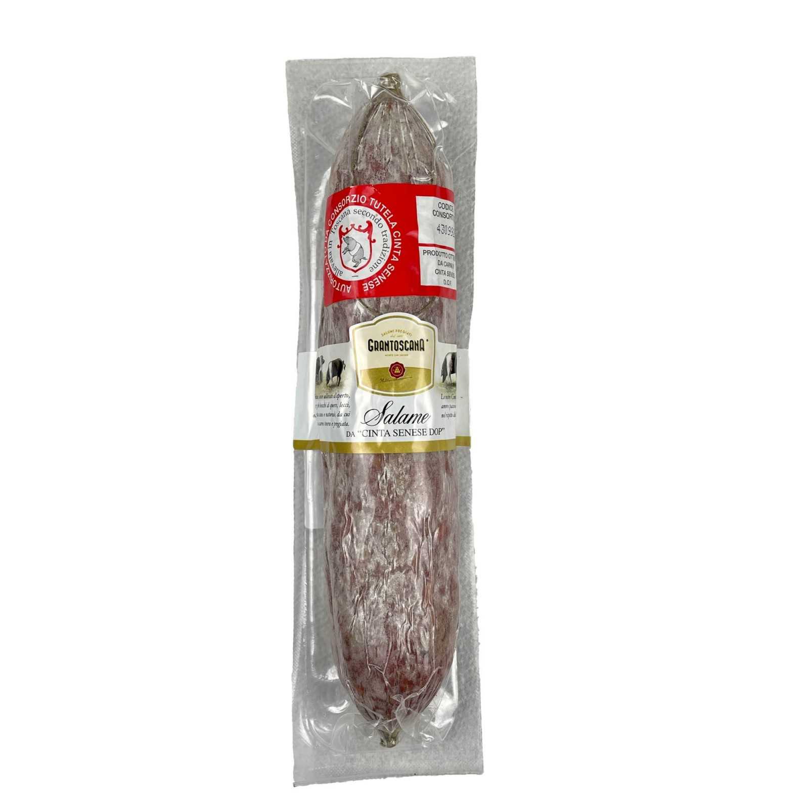 Salami aus der Schweinerasse Cinta Senese G.U., mit erstklassigem Fleisch hergestellt.