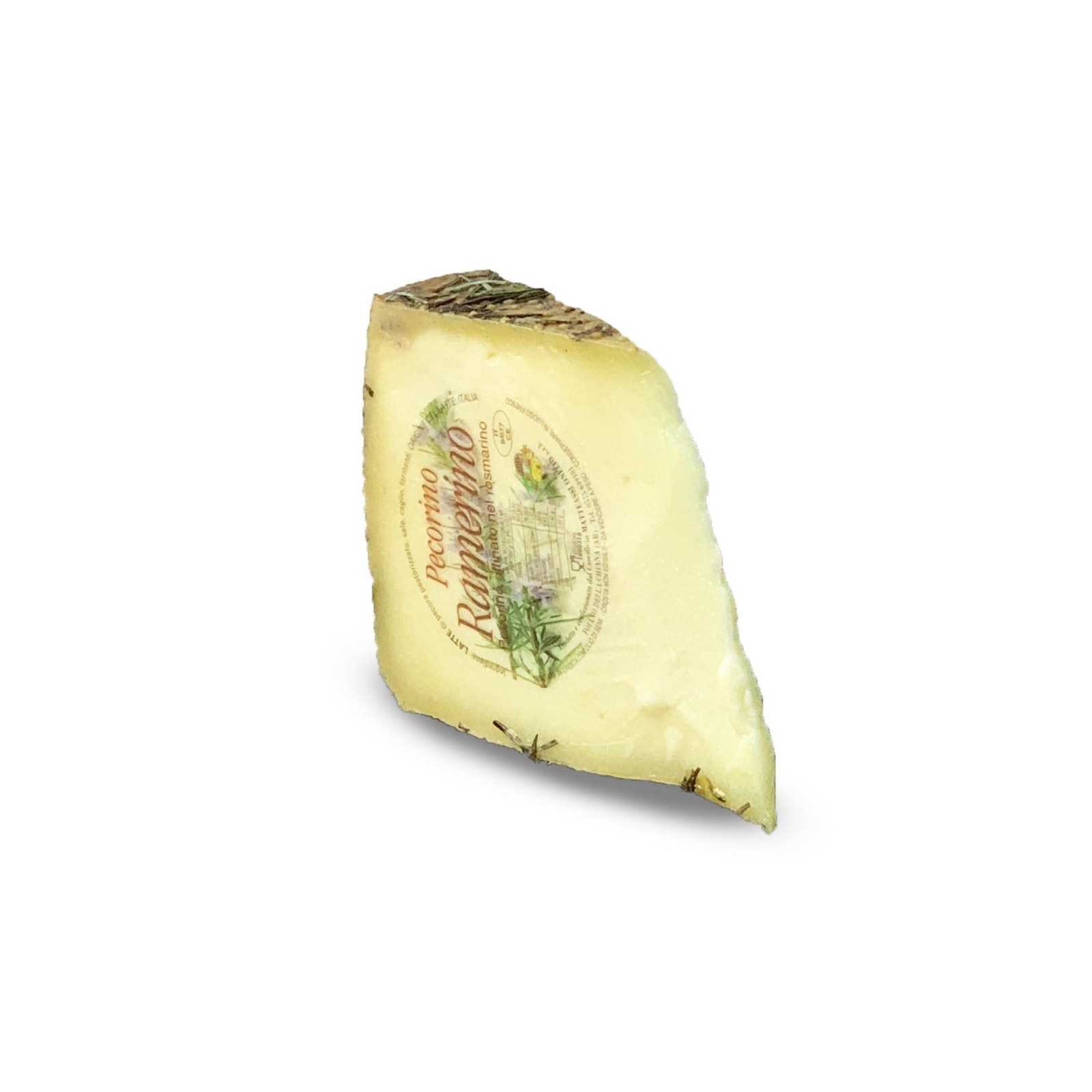 Pecorino Cheese Aged Under Rosemary Leaves.