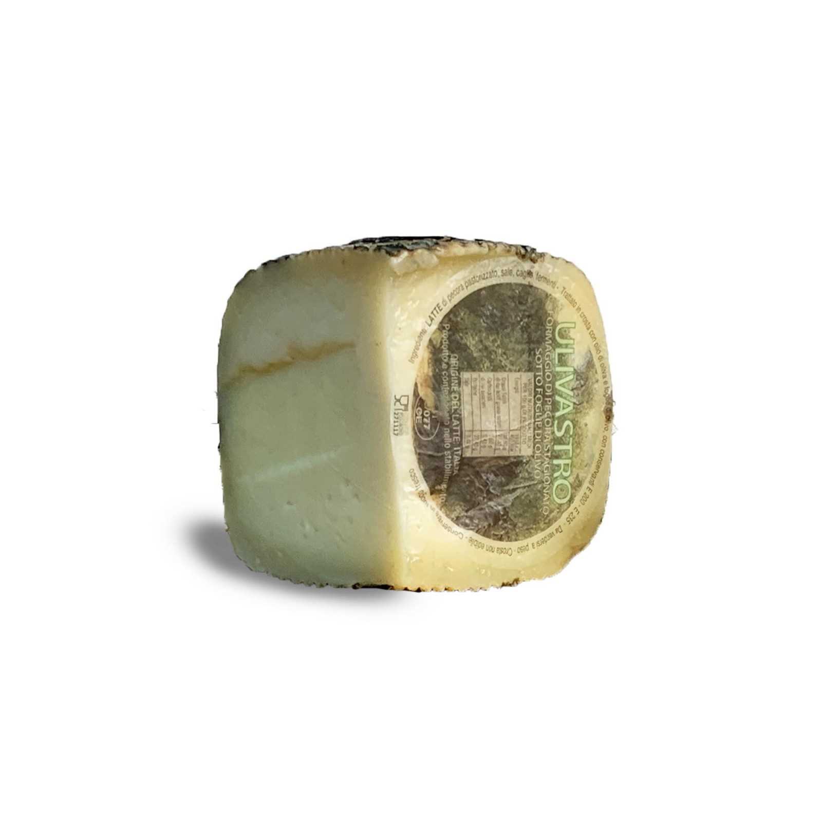 Pecorino Cheese Aged Under Olive Leaves.
