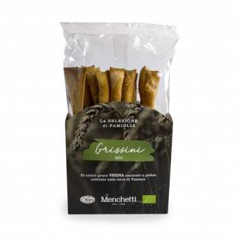 Tuscan breadsticks with soft wheat flour type 1 - Verna variety, grown, harvested and ground in Tuscany - Stone ground with extra virgin olive oil (5%).